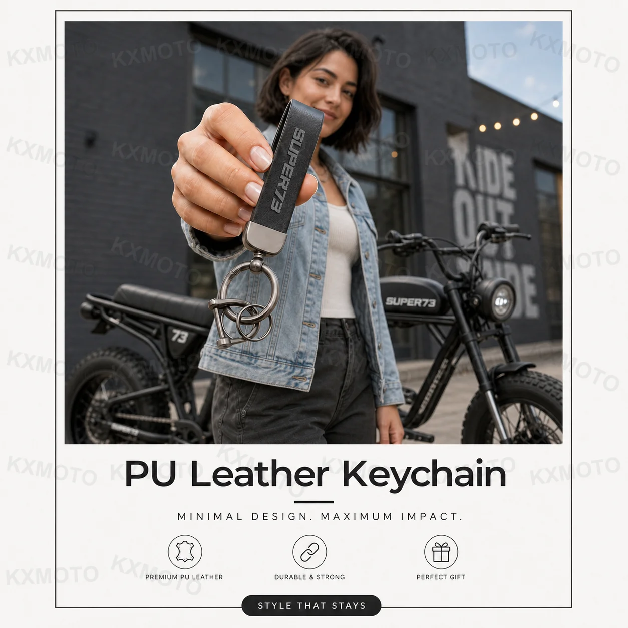 Luxury PU Leather Keychain motorcycle For Super 73-S1 73-S2 73-Z1 73-ZX 73-RX view 2
