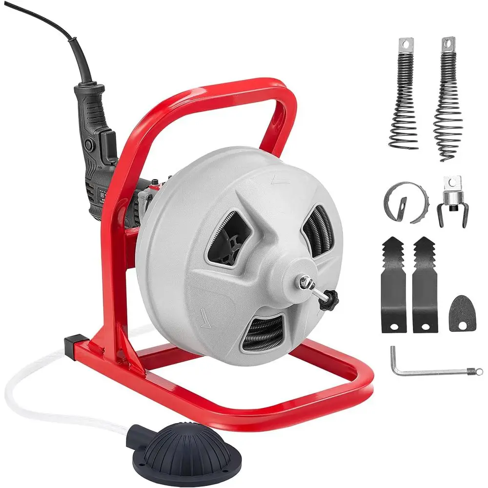 

Drain Cleaner hine 50 T x 5/16 Inch, Sewer Snake Auger with 228RPM Electric Drill, Manual eed Drain Cleaning hine with 6 Cutters