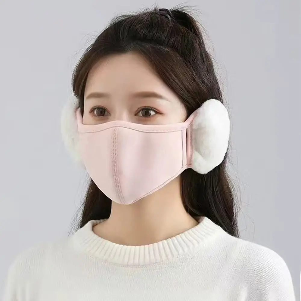 Winter Plush Thermal Earmuffs Mask Warm Windproof Cycling Earflap Wrap Mask Dustproof Fleece Winter Mask