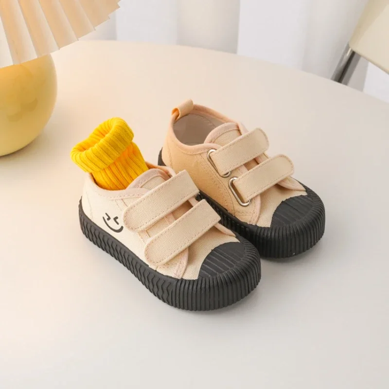 Baby Shoe Candy Colore Canvas Shoe Baby Girl Board Baby Boy Shoes Soft Sole Kid Shoes Smiling Face Tenis Infantil Menino Tênis