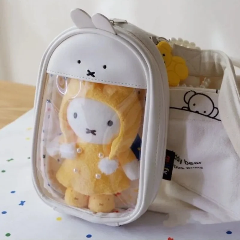 

Kawaii Miffy Rabbit мультфильм аниме Tong сумка для хранения с ручкой прозрачная сумка для хранения для девочек праздничный подарок