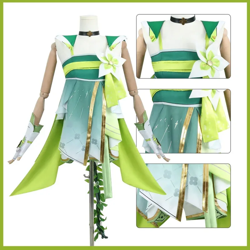 

COSda@Game Wuthering Waves Verina Cosplay Costume Chinese Style Green Dress Uniform Full Set Wig Woman Sexy Kawaii Christmas Sui