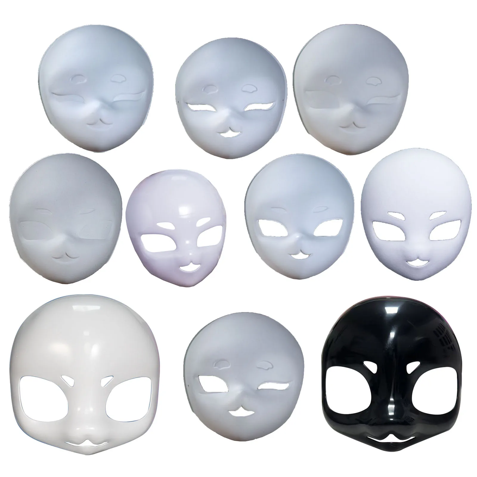 DIY White Full Face Masks Art Paintable Mask Animal Decorations to Theater Halloween Masquerade Parties Festival Cosplay Props