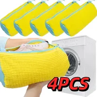 1/4PCS Useful Machine Washable Shoe Washing & Drying Bag with Soft Fibe Polyester Laundry Protector for Shoes Adjustable Strap