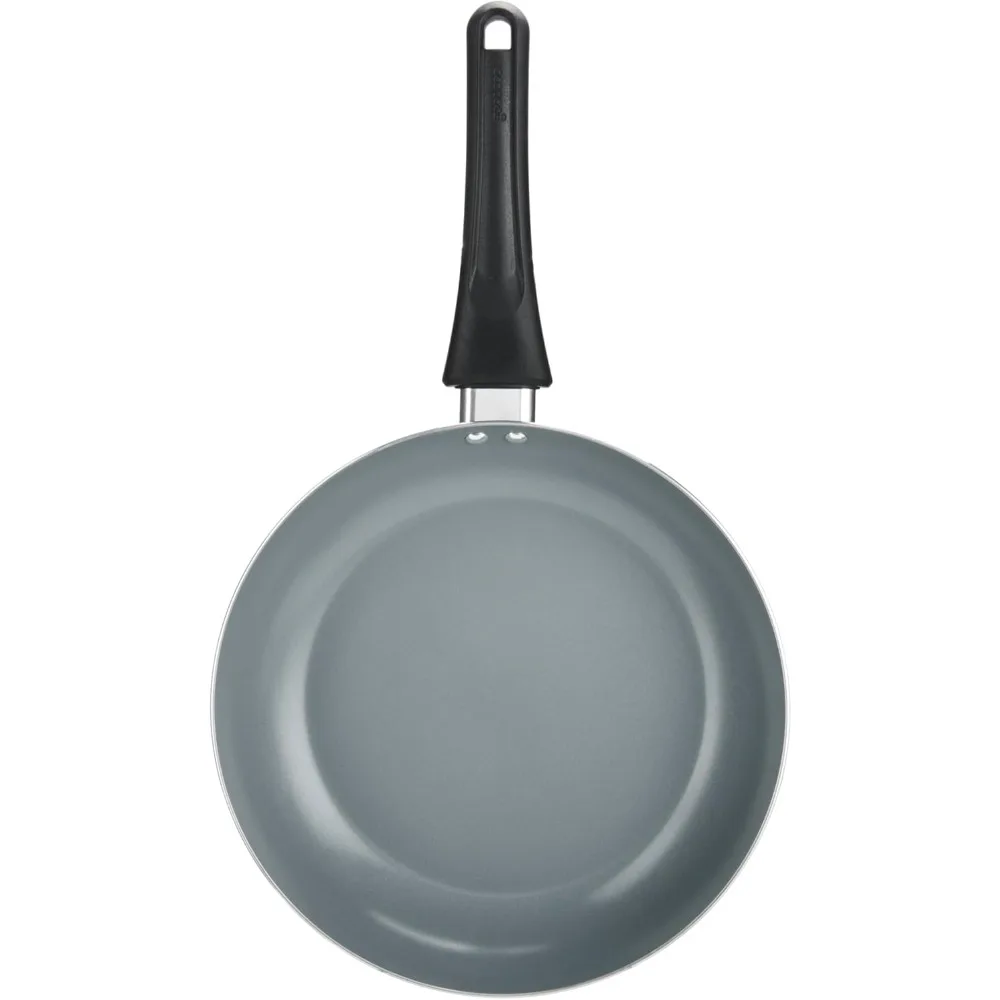 Everyday Fry Pan Ceramic Nonstick Aluminum Construction for Even Heating Non-Toxic PTFE & PFOA Free, 10-Inch, Black