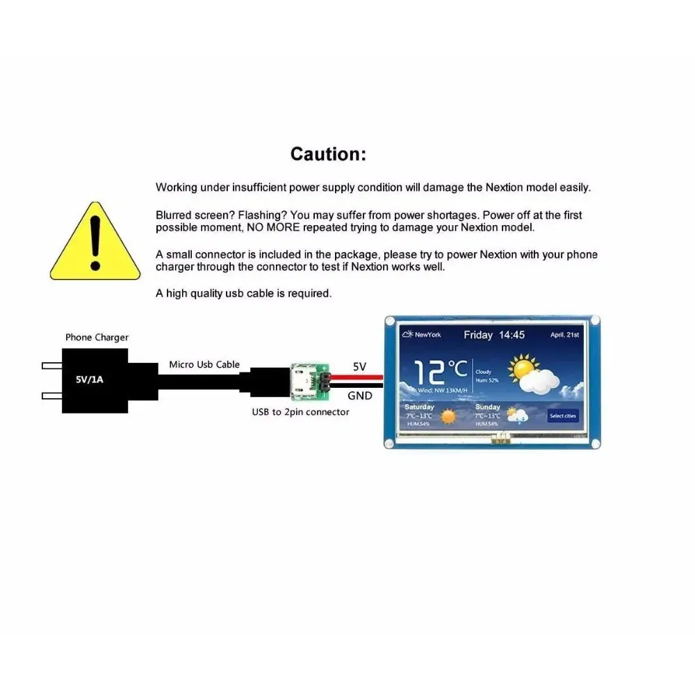 Ekran dotykowy Nextion Enhanced 3.2'' USART HMI LCD 400*240, panel wyświetlacza NX4024K032 dla Arduino Raspberry Pi