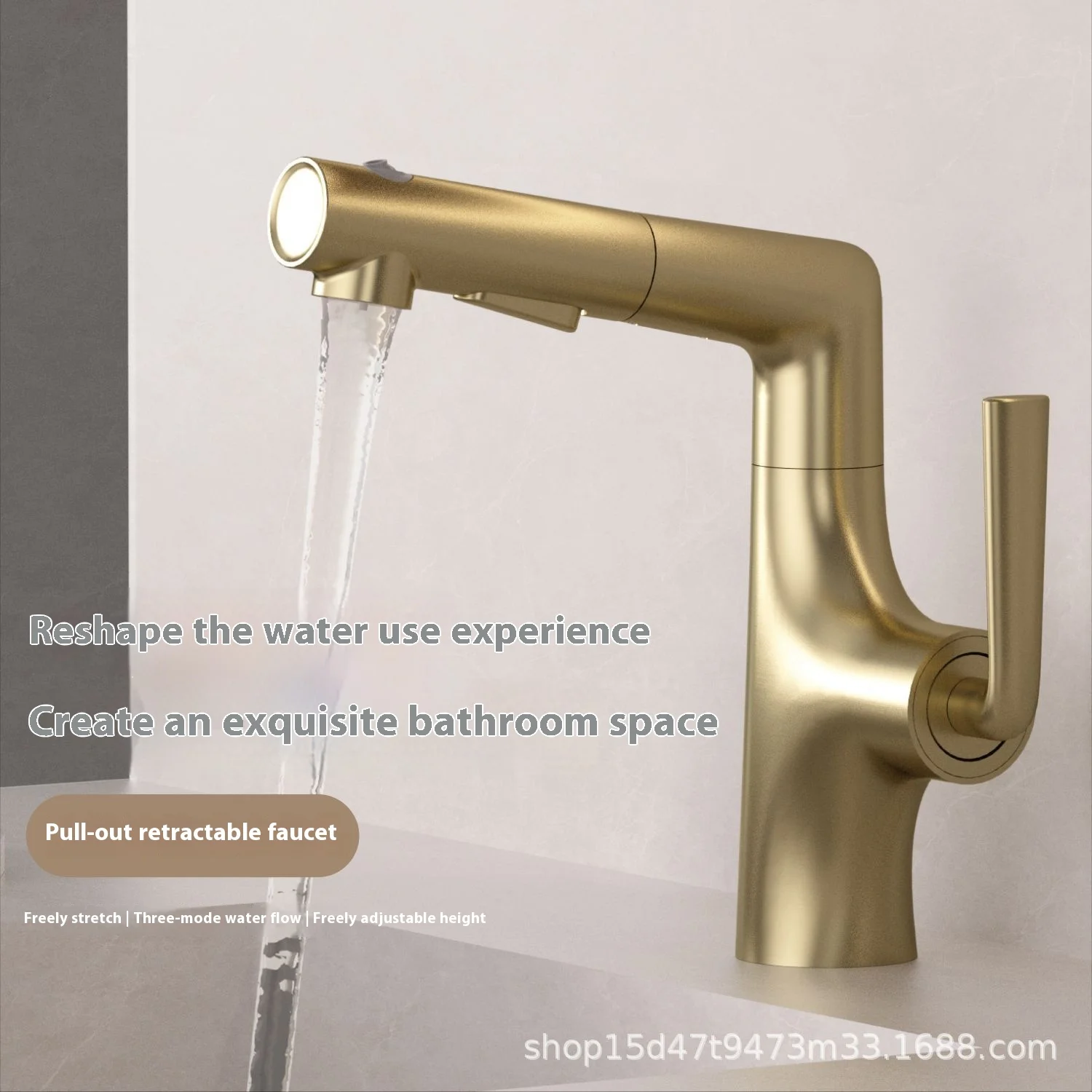 

All-copper milk white bathroom vanity sink faucet, hot and cold, splash-proof, household gun gray
