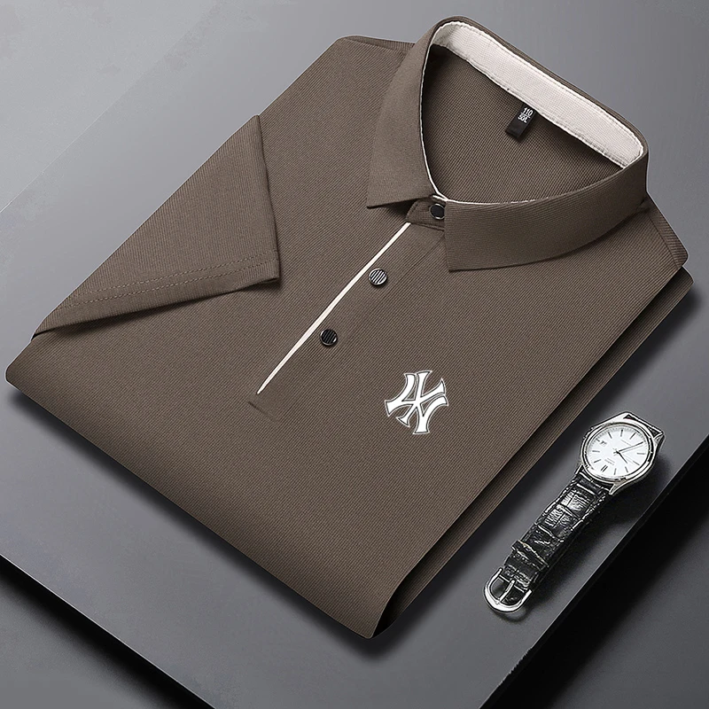 

Latest summer men's business breathable collared Polo shirt (Business casual style with collar, short-sleeved top)