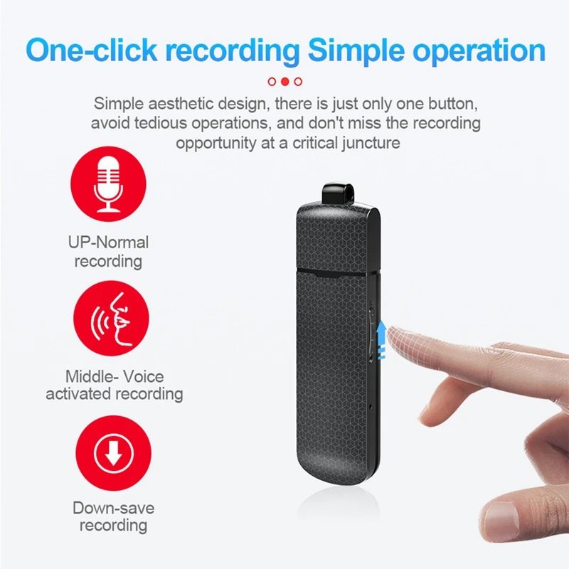 16/32GB Digital Voice Recorder Small Pocket Tape Recorder Portable Voice Activated Audio Recorder Q82 USB Flash Disk Dictaphone