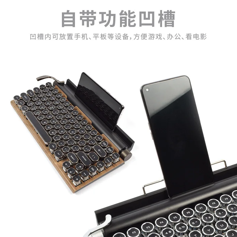 Cyberpunk retro mechaniczna klawiatura biurowa gra uniwersalna bezprzewodowa klawiatura bluetooth modyfikowana klawiatura tabletu pełne zastosowanie systemu