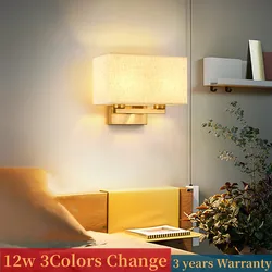 Bedroom Wall Lamp Modern 12W Bedside LED Wall Light Sconce Nordic for Living Room Indoor Aisle Corridor E27