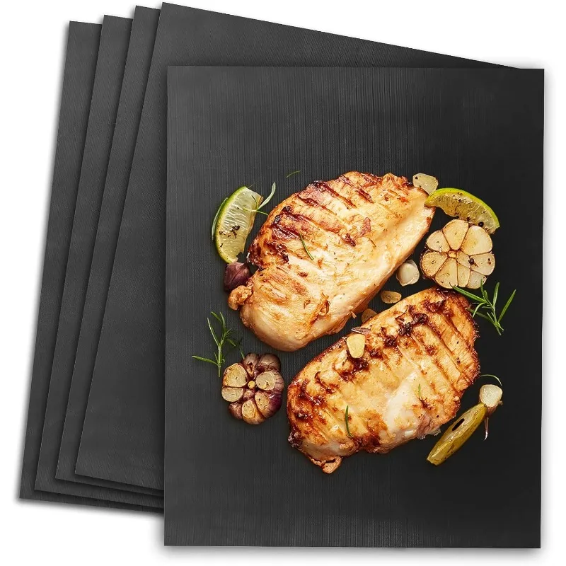Tapis de cuisson en téflon pour barbecue, 5 pièces, revêtements pour le fond des fours électriques ou à gaz, réutilisables, antiadhésifs, résistants à la chaleur, pour l'extérieur