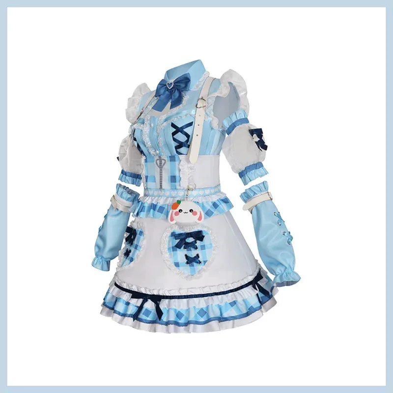 Anime BanG Dream Kurata Mashiro Cosplay Costume Blue and White Lolita Skirt Princess Dress Wig Woman Sexy Birthday Party Suitx;2
