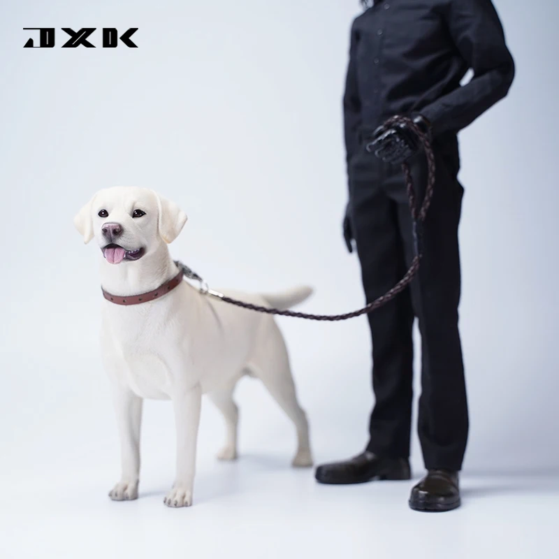 재고 있음 Jxk 1/6 래브라도 리트리버 귀여운 시뮬레이션 동물 애완견 수지 모델 수제 선물 홈 장식