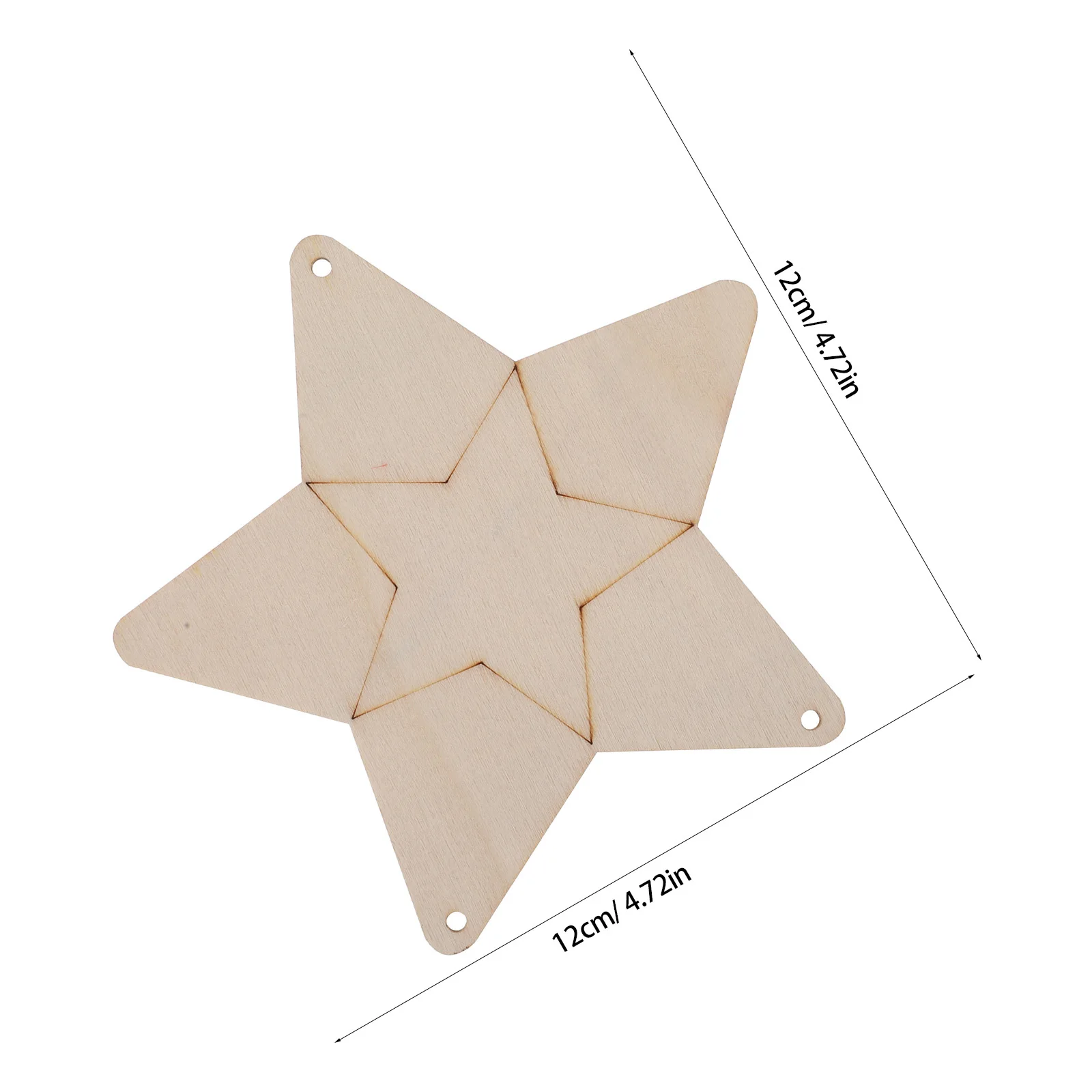 12 Sets DIY Holzstern-Windspiel-Bastelset für Kinder, unvollendete Färbung, Kunst- und Bastelbedarf für Geburtstagsfeier, Schulfee