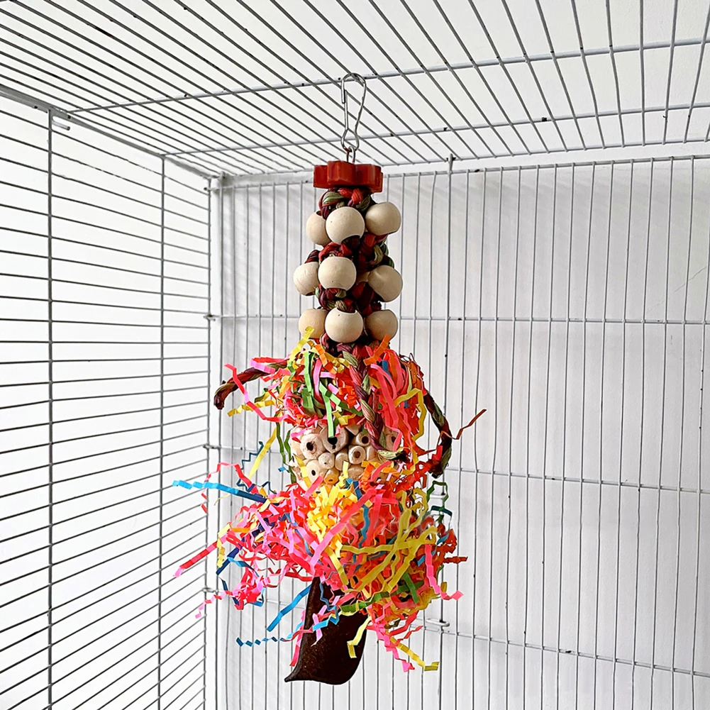 

Попугай подвесной кусающий деревянный красочный измельчитель Crinkles естественная формовочная Сола для ара африканская грейза коккаду эклектус будги