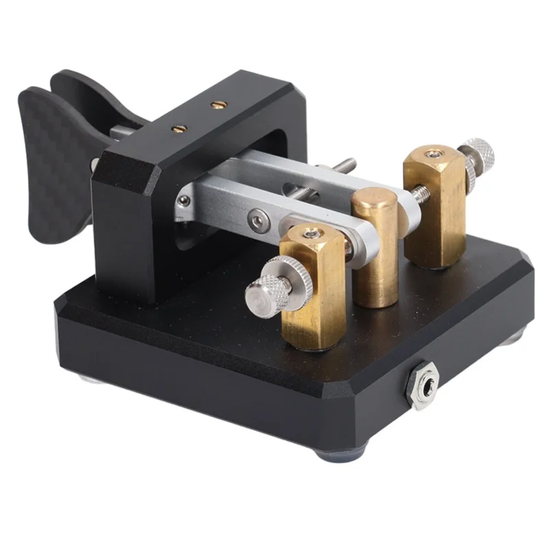 Morse Code Key Double Paddle Automatic CW Shortwave Telegram Tapper For Training Black