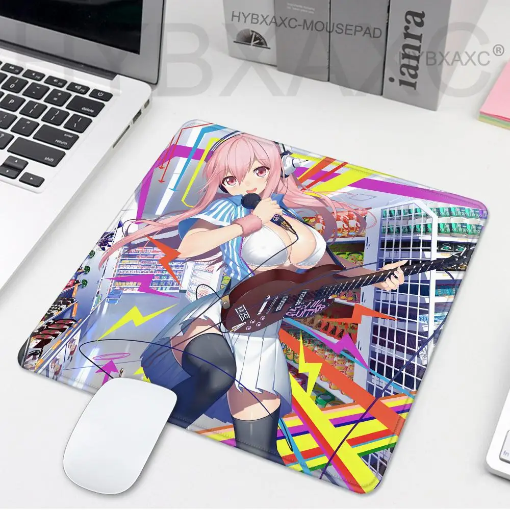 Cute Super Sonico Mouse Pad 40X45 Square Computer Accessories Office Game Table Mats Rubber Anti-slip Mousepads Small Desk Pads