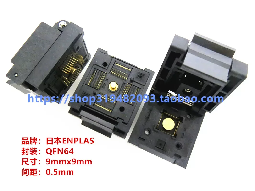 Clamshell ENPLAS Test Sockets QFN-64BT-0.5-01 QFN64 Programming Sockets Burn-in Sockets IC Aging Sockets