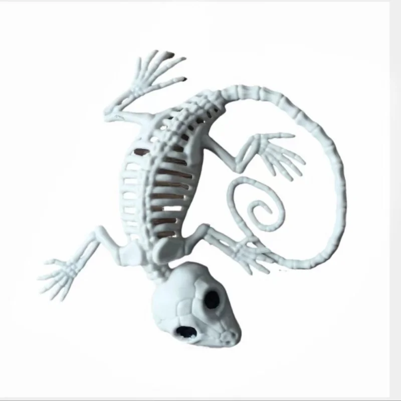 Halloween Horror Decoration Animal Lifelike Skeleton Model Gecko Decoration Hallowmas Prop