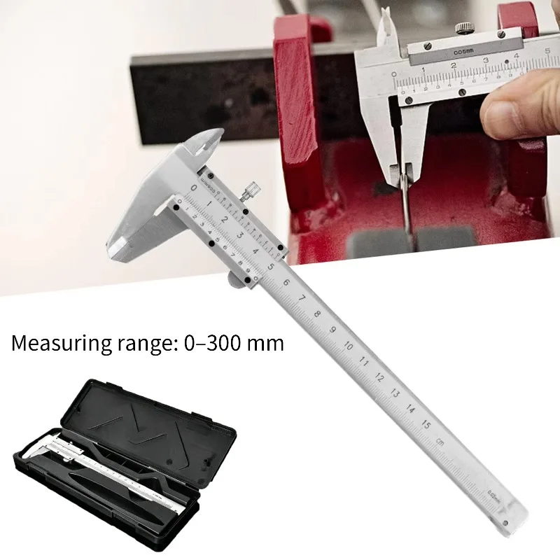 Professional Stainless Steel Vernier Caliper Gauge 150/200/300mm Sliding Gauge Measurement Tool Inside Outside Depth