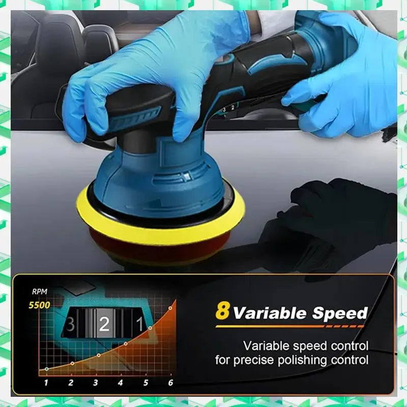 

FIZP Ordless Car Polisher 8 Gears Adjustable Auto Electric Waxing Sanding Sealing Glaze Tool Fit