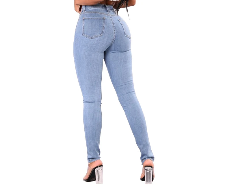 Summer New Bandage Sexy Hollow Skinny Denim Trousers Ladies Jeans Women's Clothing