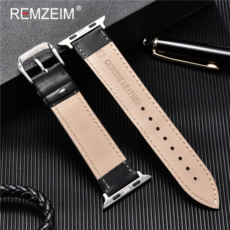 Genuine Leather Watchband 38 40 41mm for iwatch 9 8 Ultra 7 6 5 4 3 SE Replace Wrist Strap 42 44 45 49mm for Apple Watch