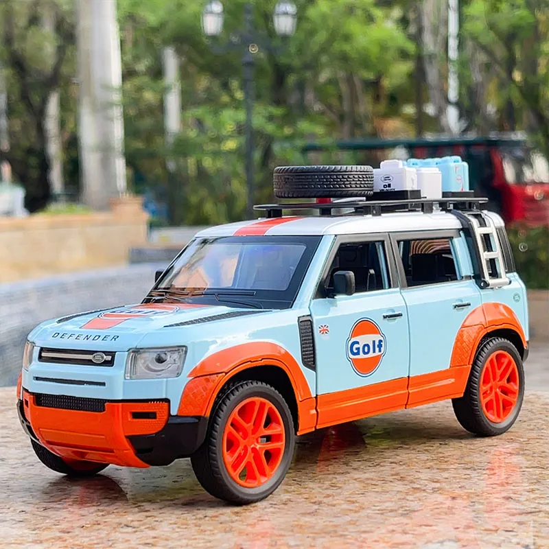 1/24 لاند روفر ديفندر باي طبعة نموذج سيارة محاكاة سبيكة على الطرق الوعرة مركبة الصبي لعبة جمع هدايا مزخرفة