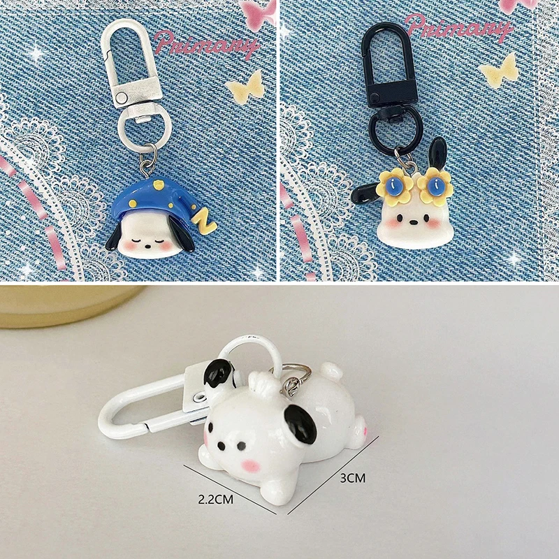Desenhos animados Pochacco Chaveiro para Mulheres, Animal bonito Chaveiro, Pingente Criativo Boneca Dog, Chaveiro do carro, Bolsa Bag Acessórios