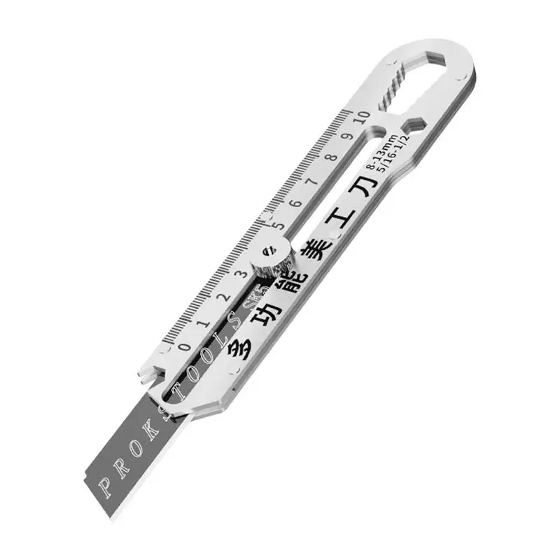 Retractable Box Cutter Retractable All Steel Cutter With Safety Lock For Cartons 10-in-1 Utility Knives Heavy-Duty Cutting Tool