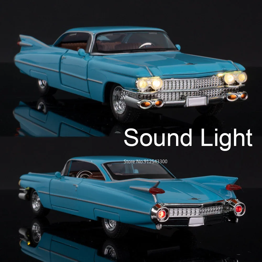 1:32 Eldorado Biarritz Challenger Hellcat Car Toy Model Alloy Diecast Pull Back Sound Light Doors Opened Models Collection Gift
