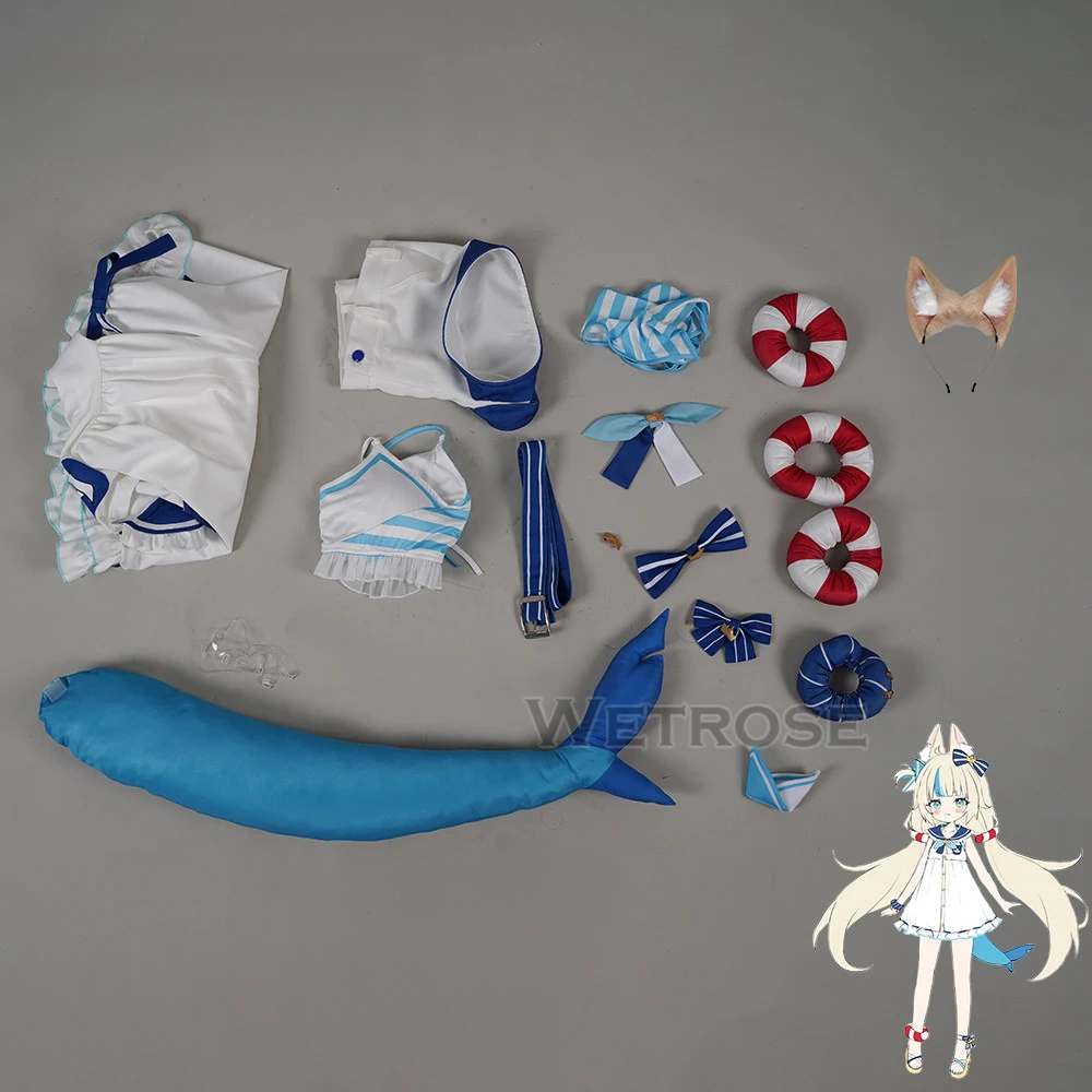 Vtuber Sameko Saba Cosplay Costume Navy JK uniform Role Play