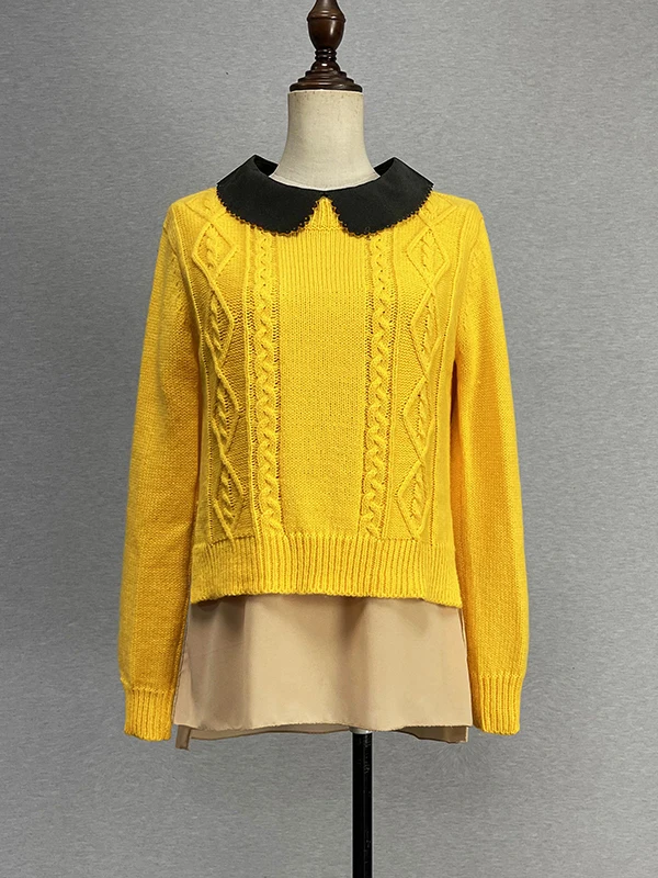 

Желтый вязаный свитер Ne, женский съемный эластичный винно-красный трикотаж, брендовый качественный свитер для поездок на работу