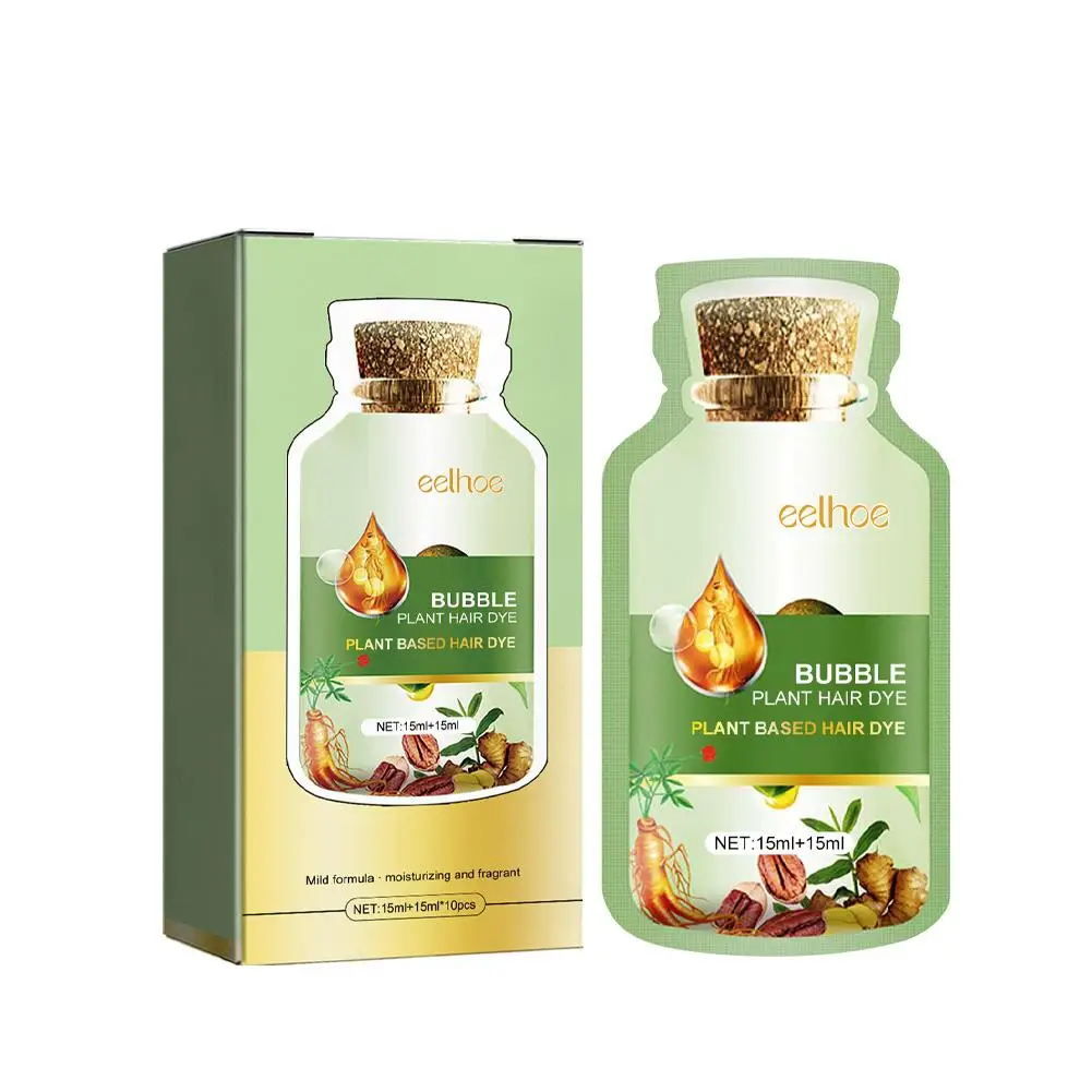 صبغة شعر فقاعة نبات طبيعي ، صبغة تدوم طويلاً ، مريحة فعالة ، تلوين وشامبو ، B3d4