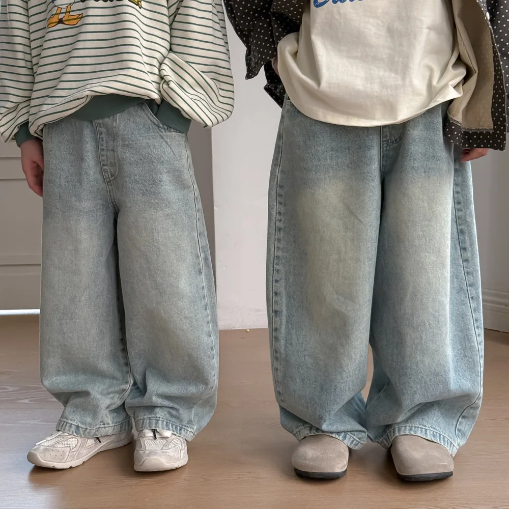 

Autumn New Children Boys Jeans Cotton Printed Infant Babys Boys Denim Pants Korean Loose Casual Elastic Waist Kids Boys Trousers