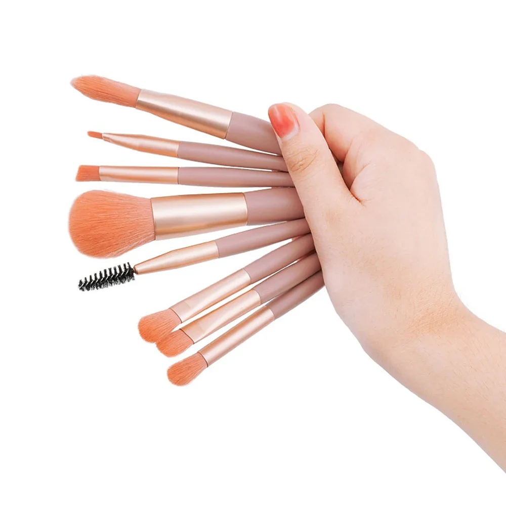 Juego de brochas de maquillaje, 8 piezas, corrector, colorete, polvo suelto, sombra de ojos, resaltador, base, herramientas de belleza