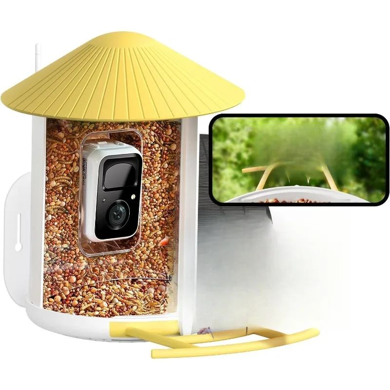 

Умная кормушка для птиц Birdfy с камерой, камера наблюдения за птицами, автоматическая съемка видео за птицами и обнаружением движения, беспроводное соединение