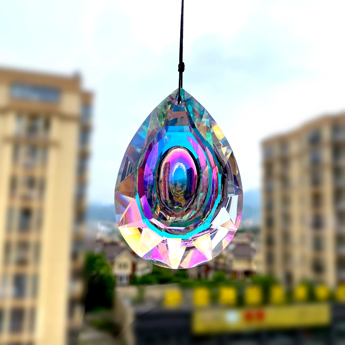 76mm AB-Colors Crystal Prisms Suncatcher Rainbow Maker Hanging Drops Pendant Chandelier Parts DIY Home Wedding Decor Accessories