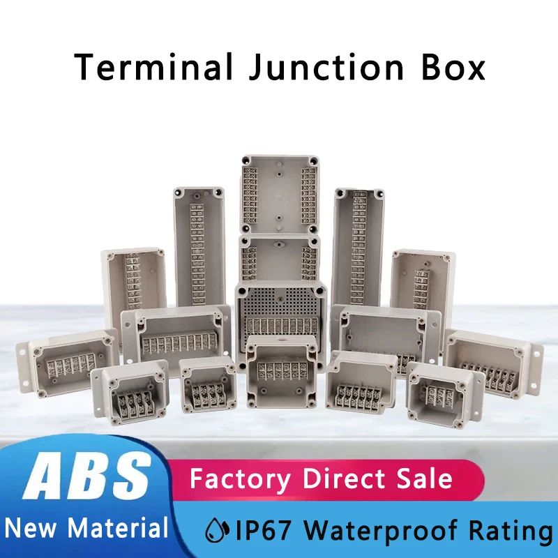 

Outdoor Plastic Distribution Enclosure Case Durable Waterproof Electric Cable Branch Box Terminal Junction Box