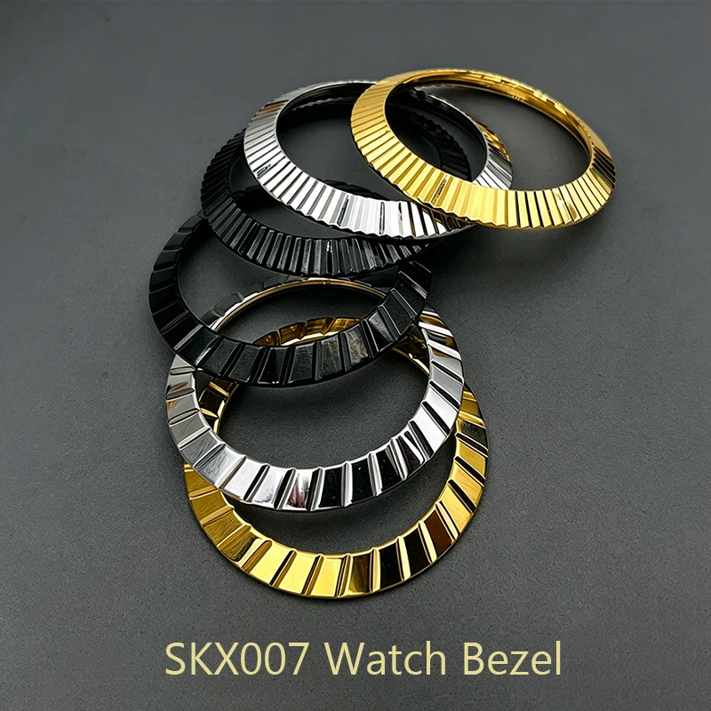 

Wave Gold Silver Black Stainless Steel Watch Case Bezel Rims Fits Seiko SKX007 SKX009 SKX011 SRPD Watch Repair Parts