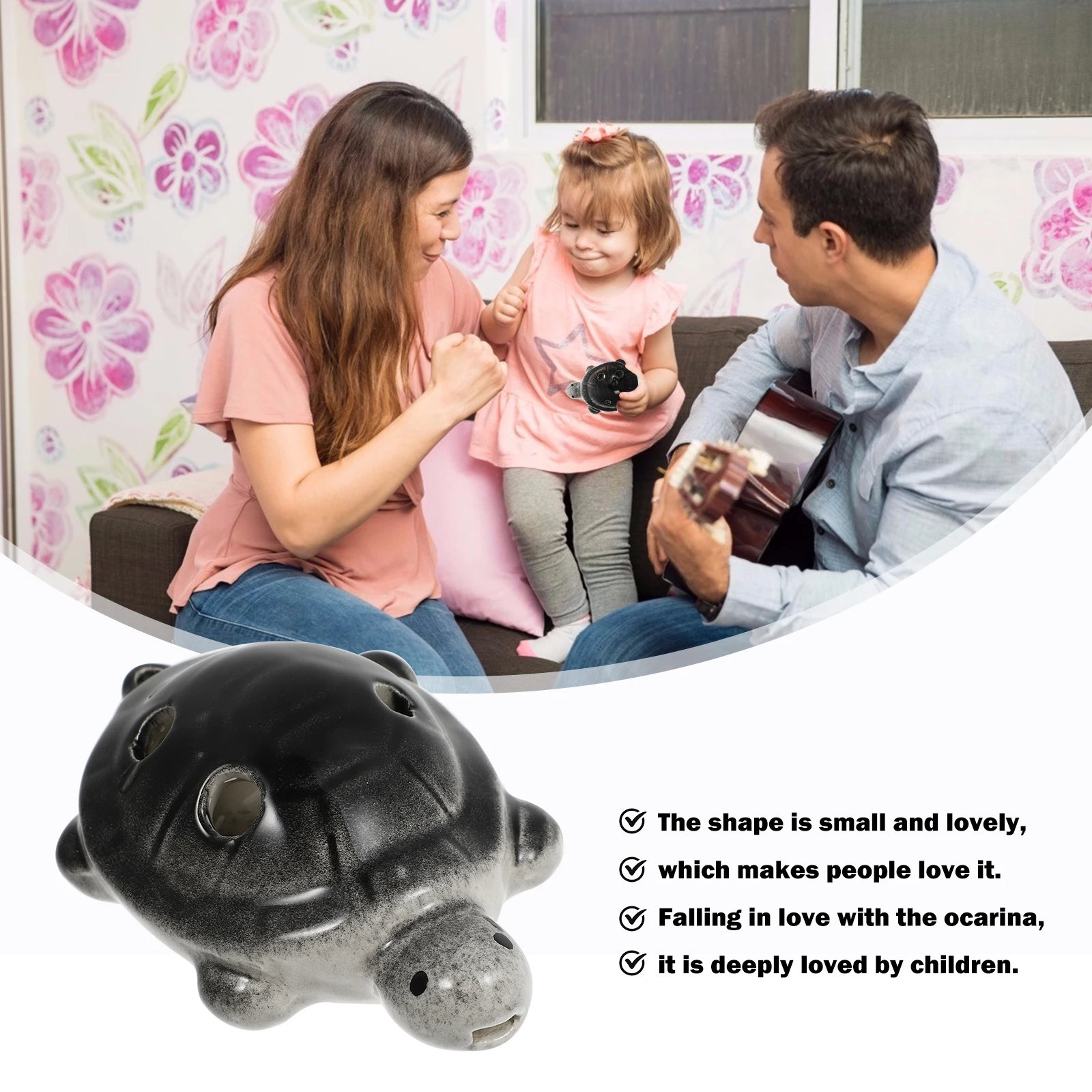 

1Set Beginner Ocarina Flute Turtle Style White Porcelain Lightweight Portable Instrument for Students Musicians Accurate Tone