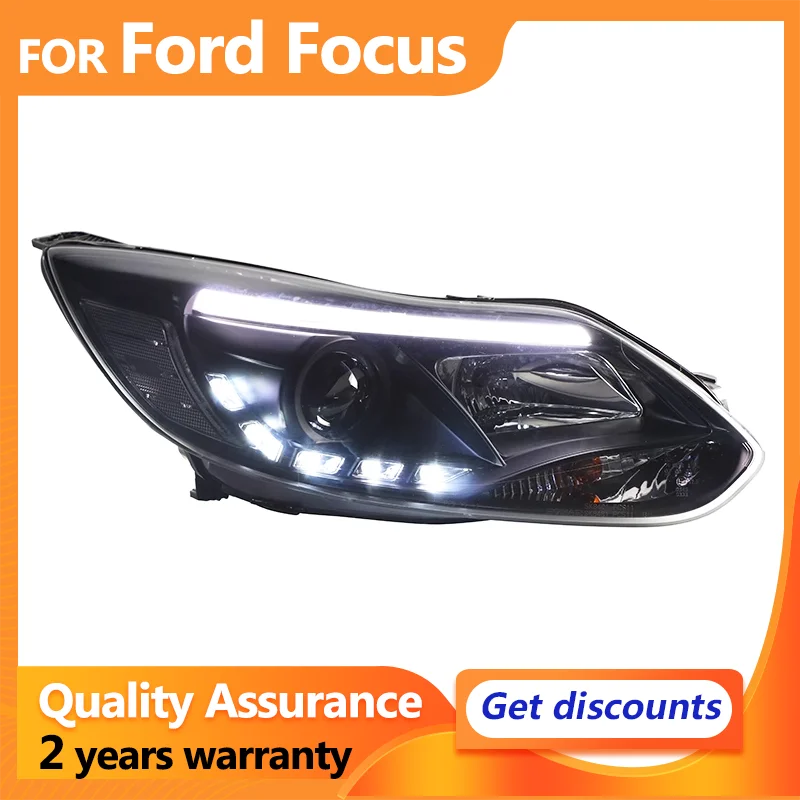 For Ford Focus 3 LED Headlights 2012 2013 2014 for focus ST LED DRL Head Lamps Angel Eye Bi Xenon Projector Lens high low Beam