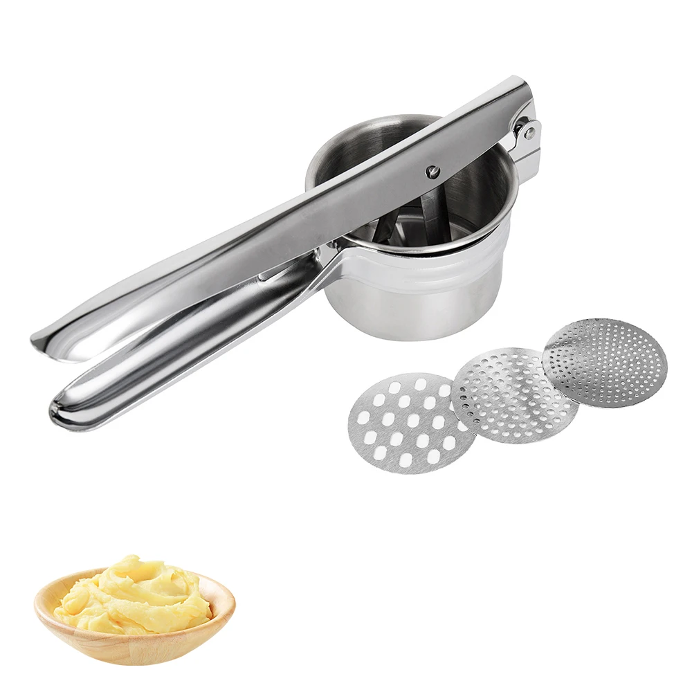 

Stainless Steel Manual Potato Masher Labor Saving Potato Ricer House Kitchen Tool for Vegetable Yams Fruit Juicer Lemon Squeezer