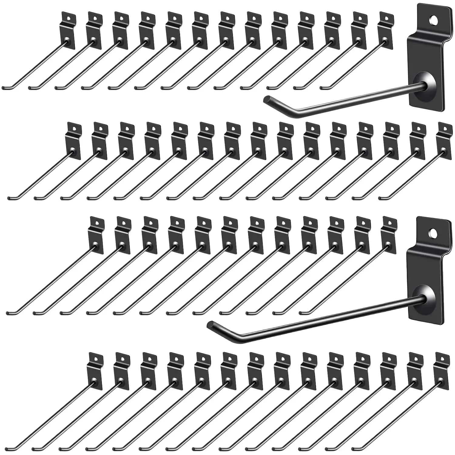 

Black Metal Slatwall Hooks Tool-Free Slatwall Hooks Hangers For Slotwall Panels Slat Wall Board Hanging Hooks For Garage