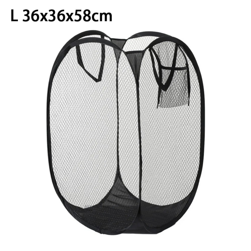 

Portable Foldable Dirty Clothes Basket Mesh Large Capacity Clothes Storage Basket Easy Storage Breathable Laundry Basket