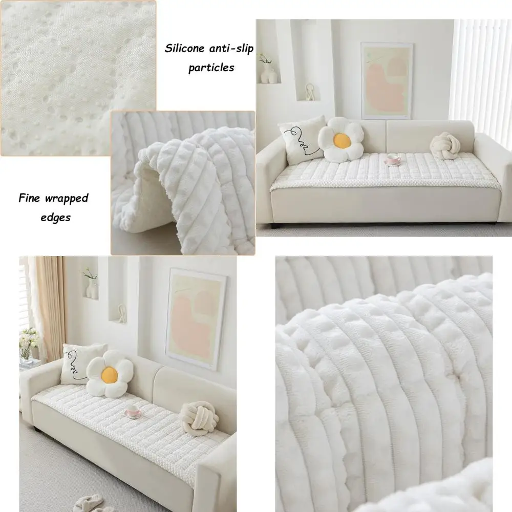 غطاء أريكة للكلاب غامض قابل للغسل، واقي أريكة ثلاثي الوسائد صديق للحيوانات الأليفة، بطانية مضادة للانزلاق (أبيض، 27.6 × 20.7 بوصة) #1