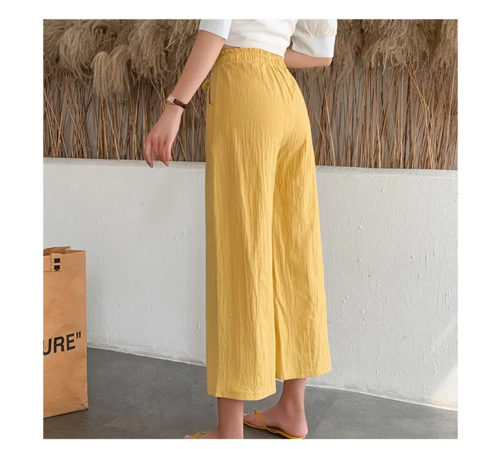 Sweatpants Women Clothing Y2k Pants Fashion Clothes Casual Vintage Elegant Cotton Linen Streetwear Loose Comfortable Wide Leg