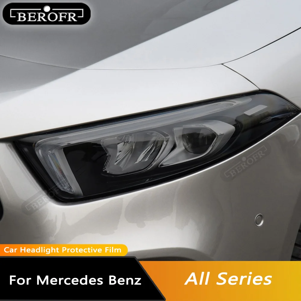 

Новинка для Mercedes Benz A C E GLC GLA CLA GLS GLE Class W177 W205 W213 Автомобильные фары ТПУ дымчатый черный Защитная пленка для фар