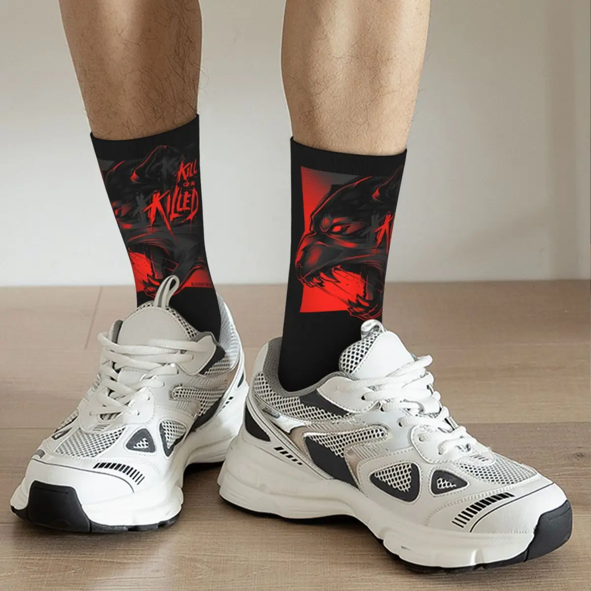 

KILL Or Be KILLED ! Wolf Vector Art Adult Socks Unisex socks,men Socks women Socks